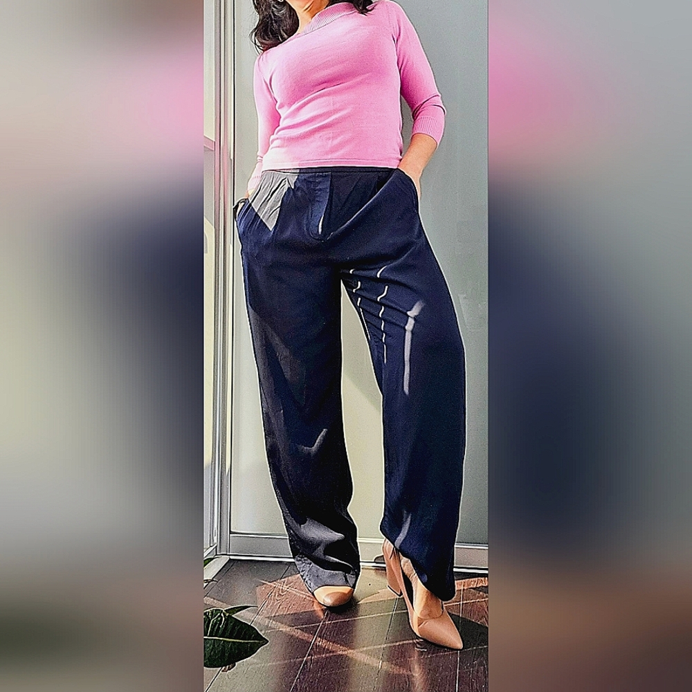 Vinnce Designer Navy Blue Trousers